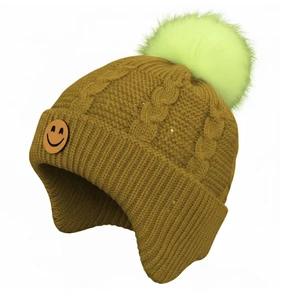 کلاه بافتنی بچگانه مدل پشمالو cv