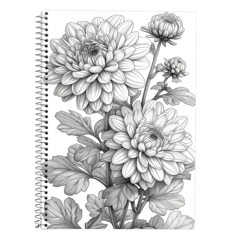 دفتر زبان 50 برگ مدوپد مدل دو خط طرح گل کد DF13902