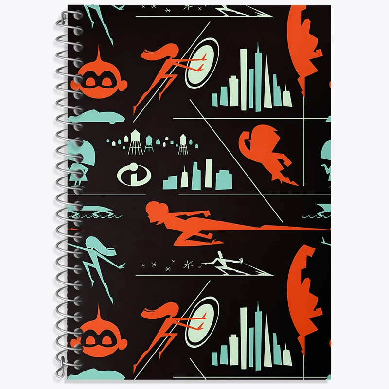 دفتر زبان 50 برگ خندالو مدل سه خط طرح شگفت انگیزان (The Incredibles) کد N3247