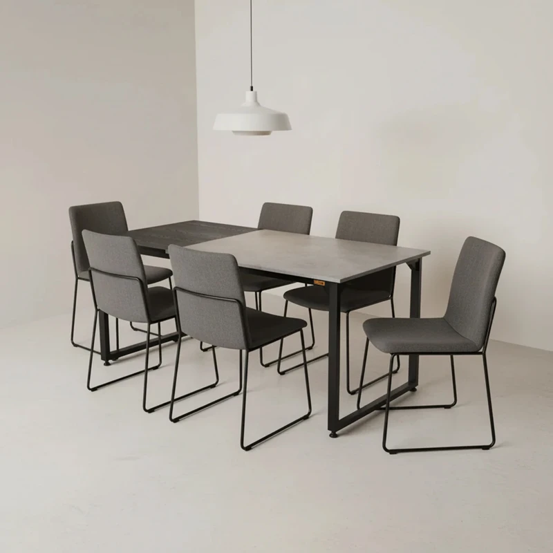 میز ناهارخوری شش نفره دیزم مدل مونتاژی LNC_asm_150×80_Di_BAGR