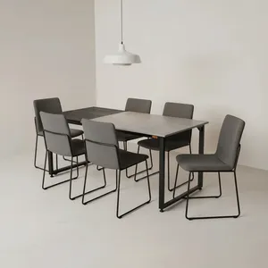 میز ناهارخوری شش نفره دیزم مدل مونتاژی LNC_asm_150×90_Di_BAGR