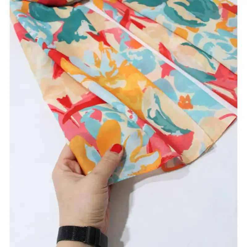 شال زنانه مدل نخی بهاری طرح برگ کد ana-4070