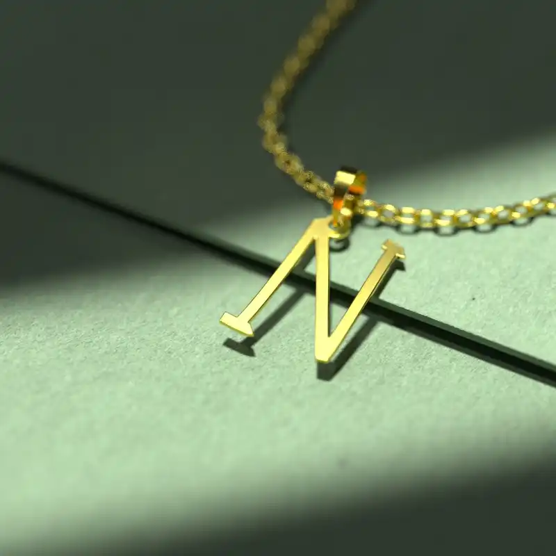 گردنبند طلا 18 عیار زنانه مدوپد مدل حرف N کد H3-1-1430