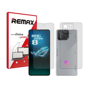 Remax Resistant model transparent screen protector suitable for Asus ROG Phone 8 mobile phone along with the back protector