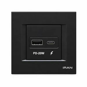 پریز ایران الکتریک مدل دیاموند Type-A  Type-C