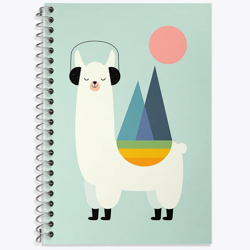 دفتر زبان 50 برگ خندالو مدل دو خط طرح لاما کد F94