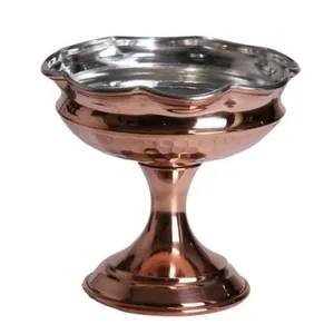 بستنی خوری مسی مدل گل بسته 6 عددی