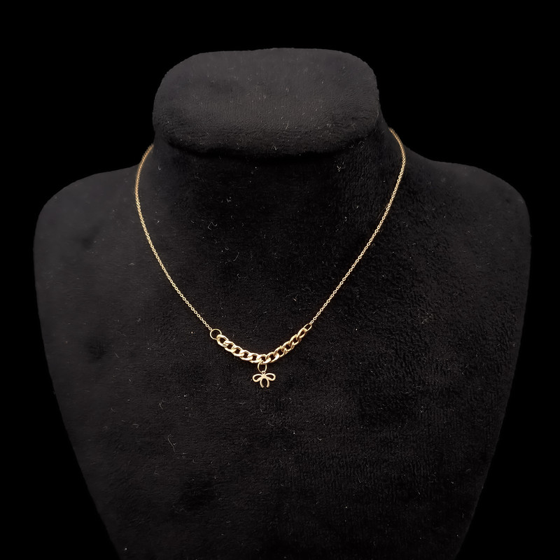 گردنبند طلا 18 عیار زنانه با طرح حلقه‌ای (فلامینگو) ناریا مدل پاپیون