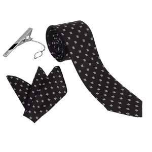 ست کراوات و دستمال جیب و گیره کراوات مردانه مدل NEW کد 6
