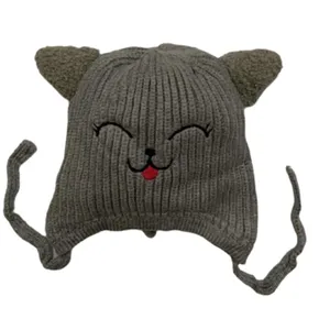 کلاه بافتنی بچگانه مدل گریه موزیکال کد 1004