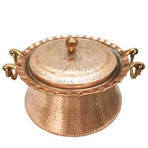 دیگچه مسی طرح گل مدل 02