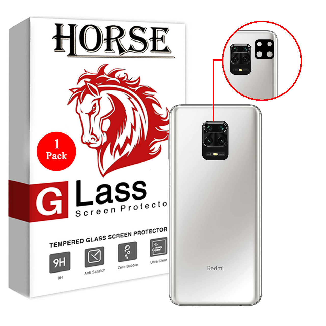 محافظ لنز دوربین سرامیکی هورس مدل HBL مناسب برای گوشی موبایل شیائومی Redmi Note 9S