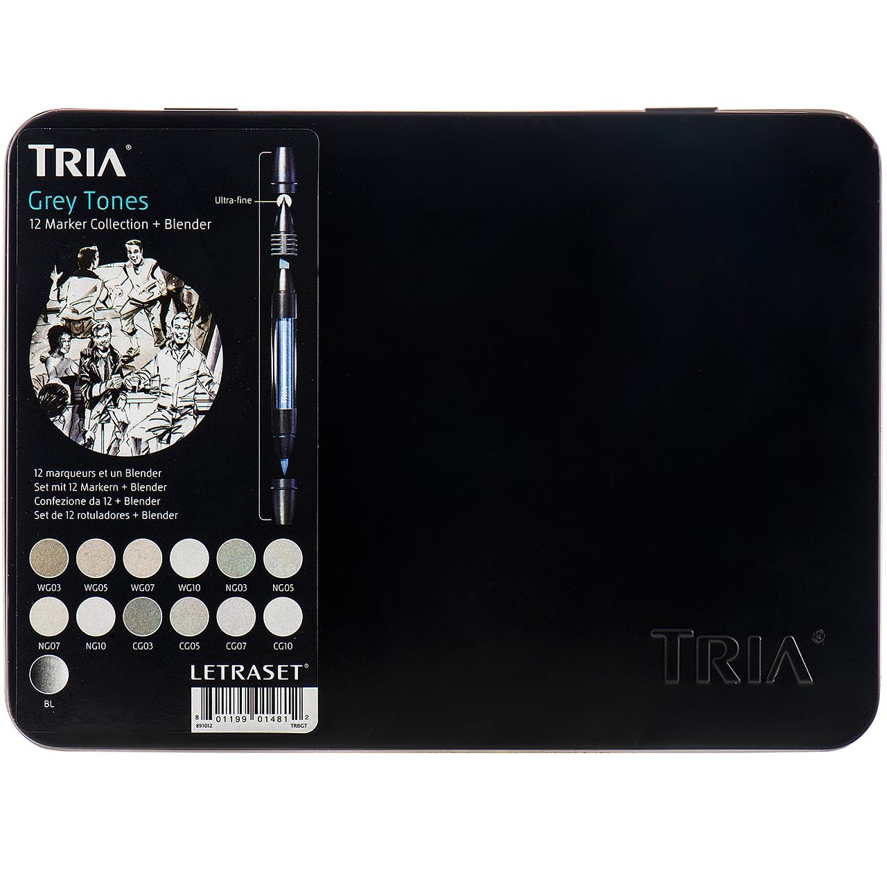 ماژیک حرفه ای 12 رنگ لتراست مدل Tria Grey Tones