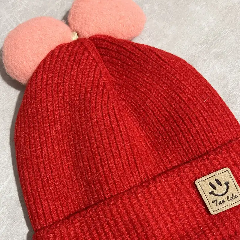 کلاه بافتنی بچگانه مدل پاپیون فانتزی کد R E DD 5