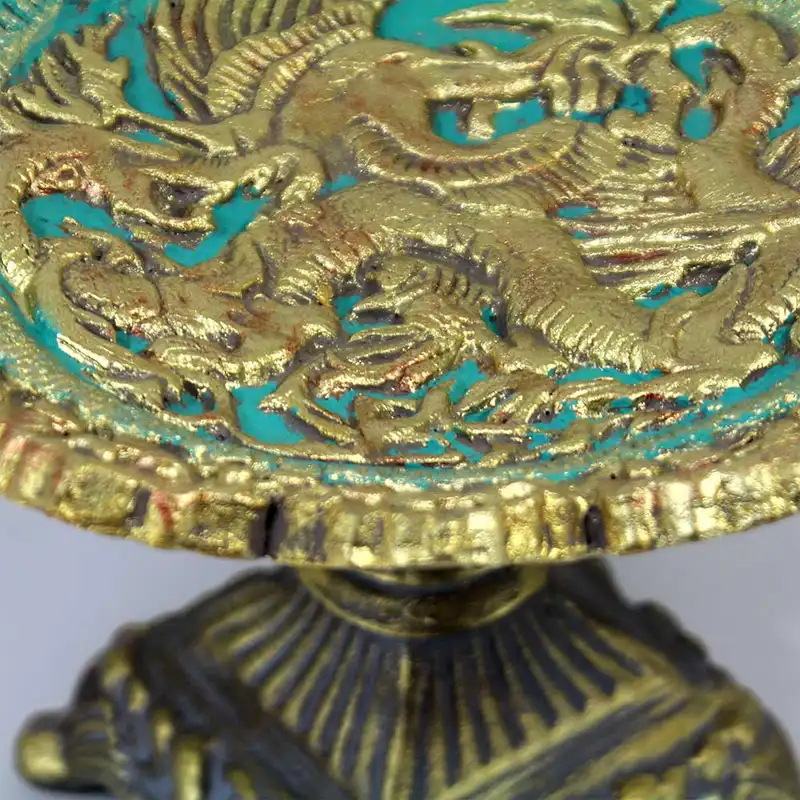 ظرف سفالی طرح سیمرغ و اژدها