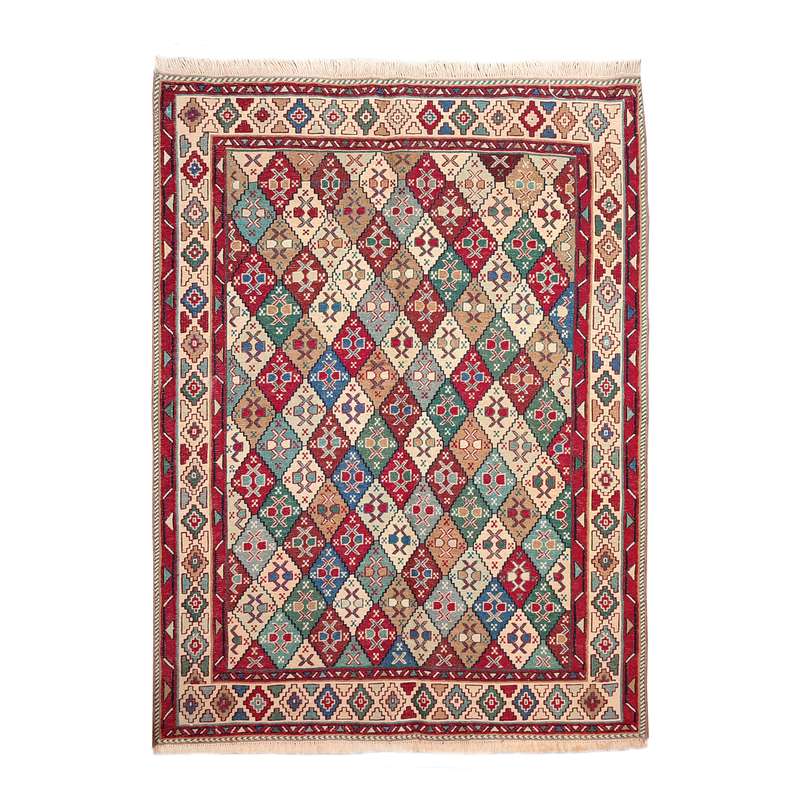 گلیم دستباف یک و نیم متری طرح خشتی مدل AA30