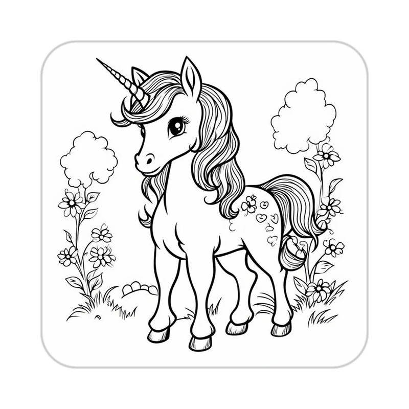 زیر لیوانی کاکتی طرح اسب تک شاخ و یونیکورن مدل mp31290