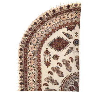 رومیزی قلمکار ممتاز اصفهان اثر عطريان طرح ترنج مدلG65 سایز 180*280 سانتی متر