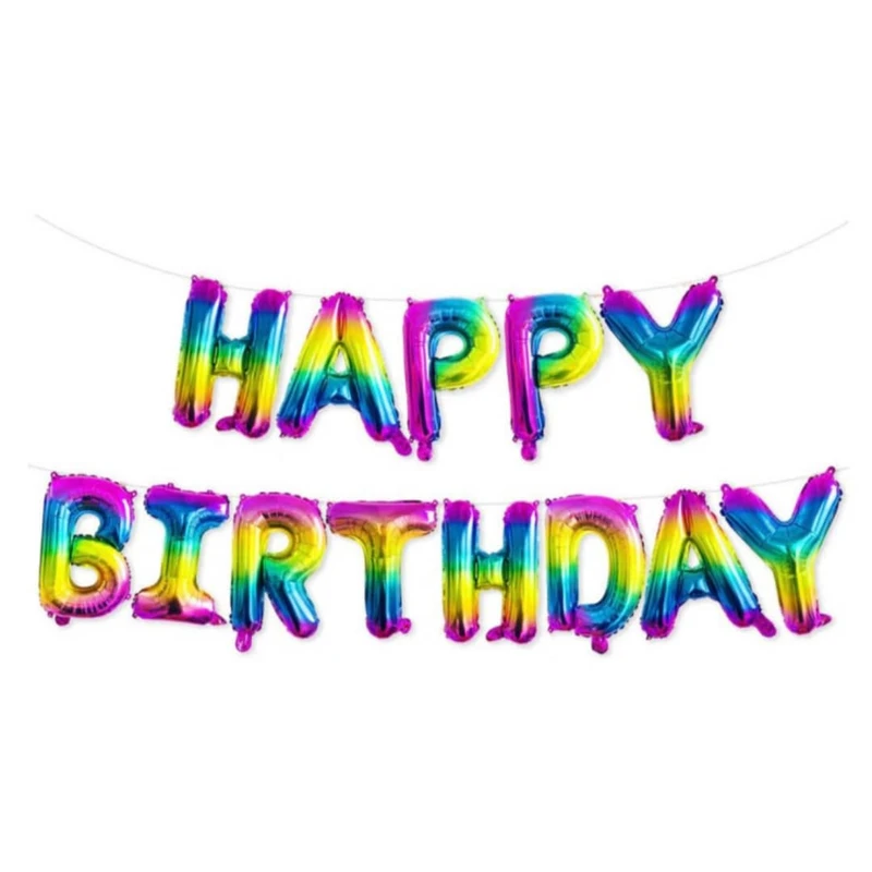 بادکنک فویلی پارتی لند تهران مدل  happy birthday  کد 3015  مجموعه 13 عددی