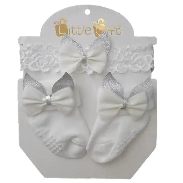 ست هدبند و جوراب نوزادی مدل 222