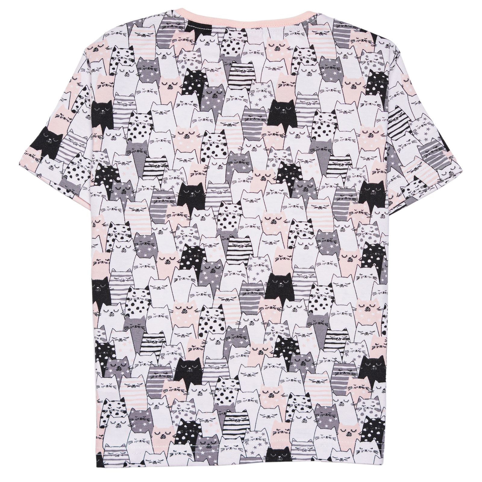 ست تی شرت و شلوار دخترانه بانی نو مدل تمام چاپ گربه -  - 4