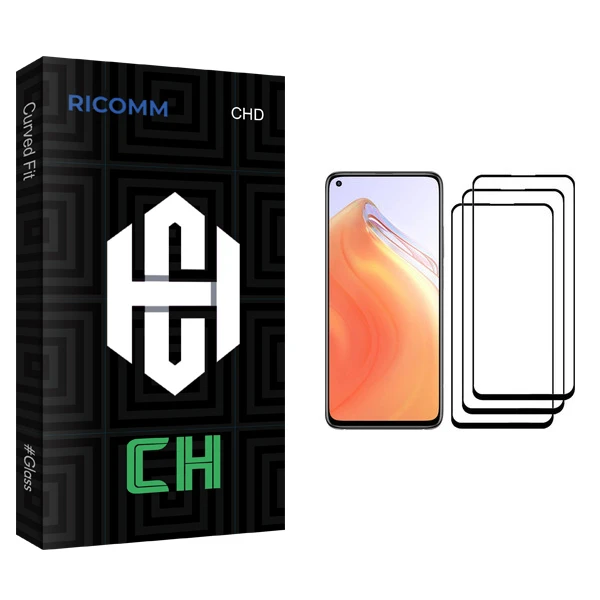 محافظ صفحه نمایش ریکام مدل CH glass مناسب برای گوشی موبایل شیائومی Mi 10T 5G بسته سه عددی