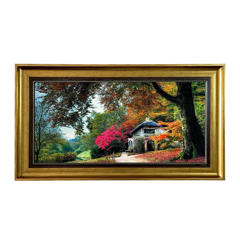 تابلو فرش ماشینی طرح دستبافت مدل کلبه جنگلی کد 7884