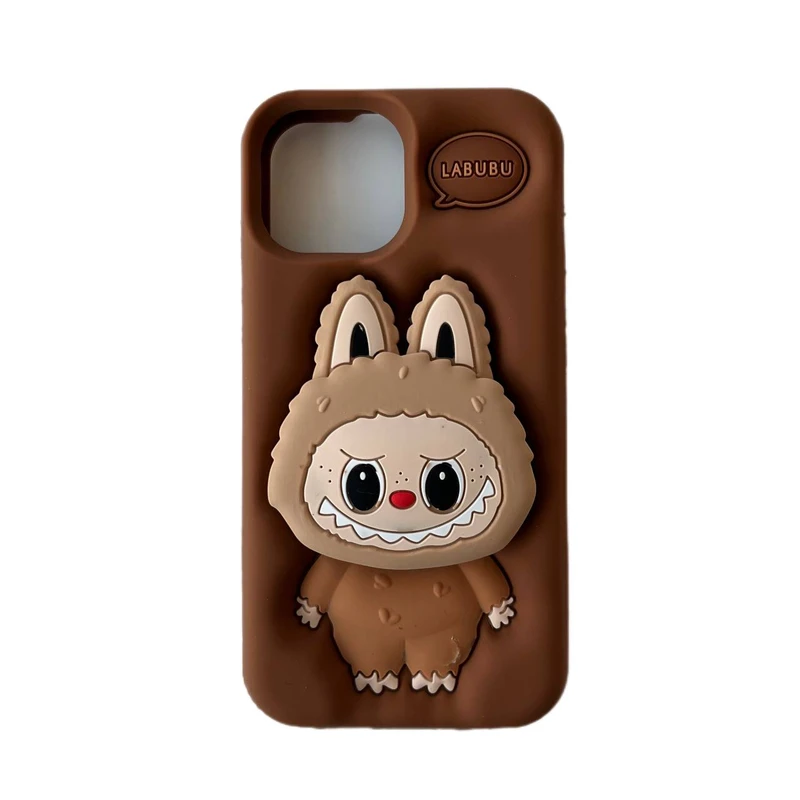 کاور مدل سیلیکونی فانتزی طرح Labubu برجسته مناسب برای گوشی موبایل اپل Iphone 16 pro