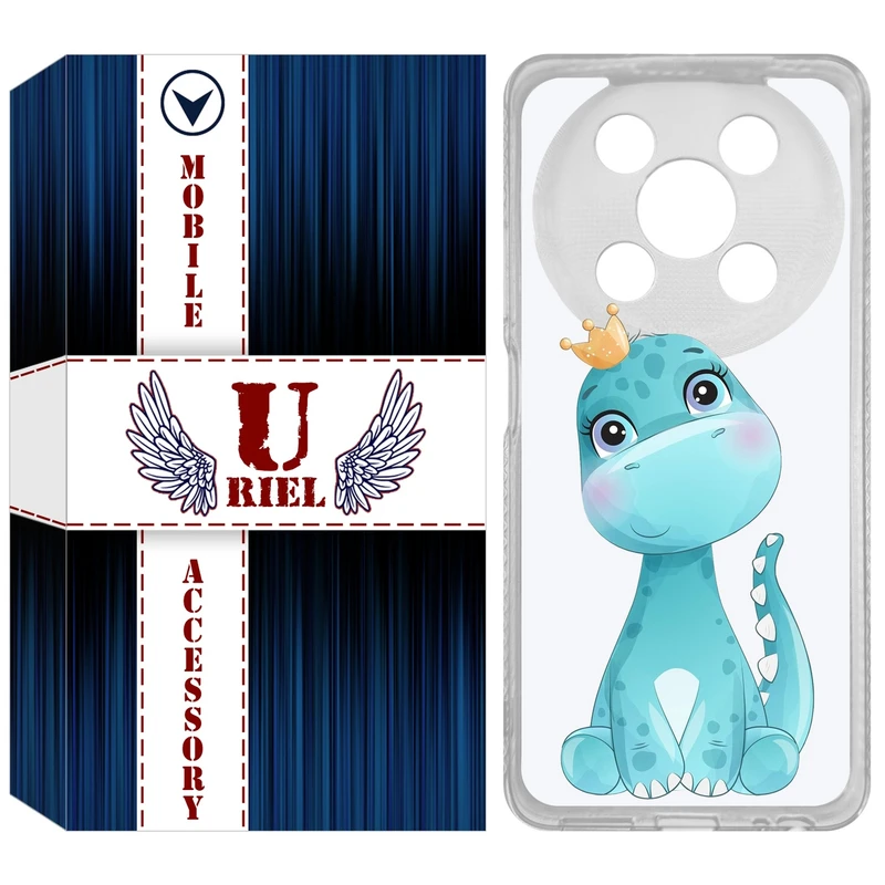 کاور یوریل مدل Clear کد 60 طرح دایناسور مناسب برای گوشی موبایل وکال V2 / V2 Lite