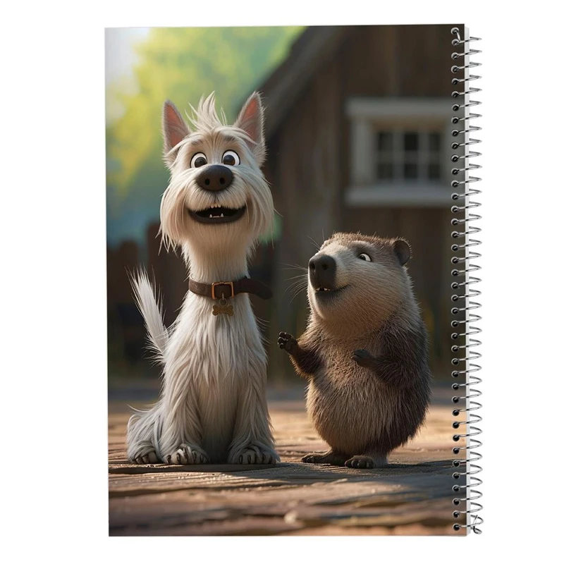 دفتر شطرنجی 50 برگ مدوپد طرح سگ و گربه کد DF17237