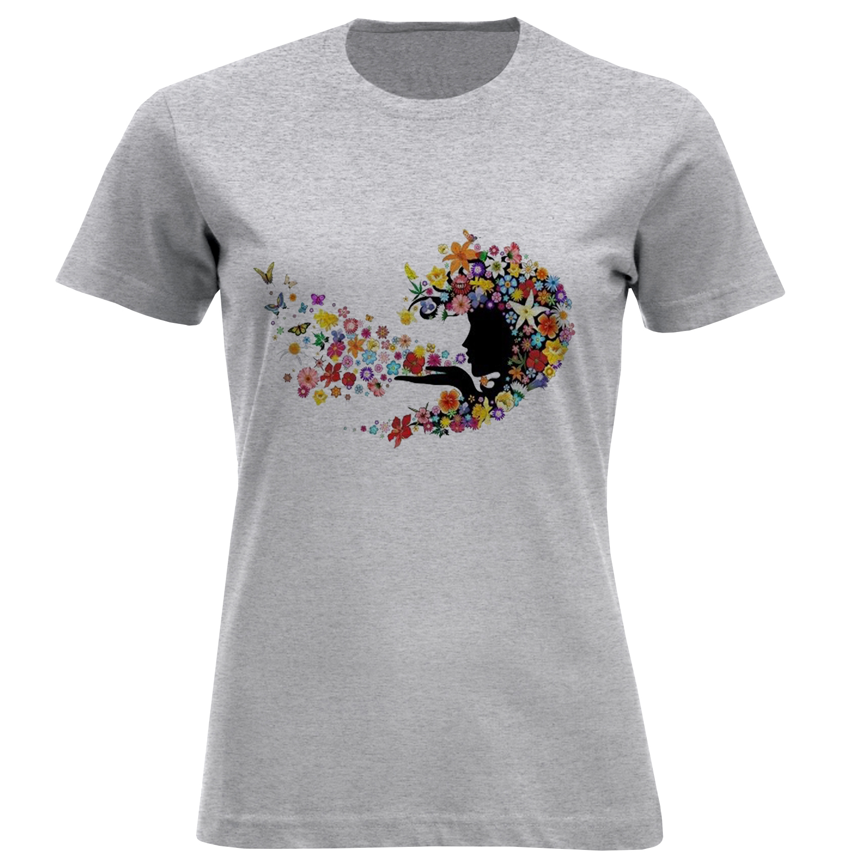 تی شرت آستین کوتاه زنانه مدل شکوفه D893