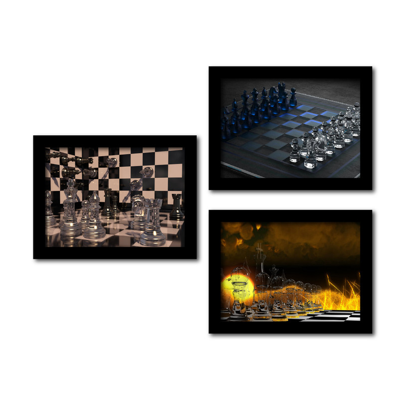 تابلو مدل بازی شطرنج کد KM-CH908 مجموعه 3 عددی