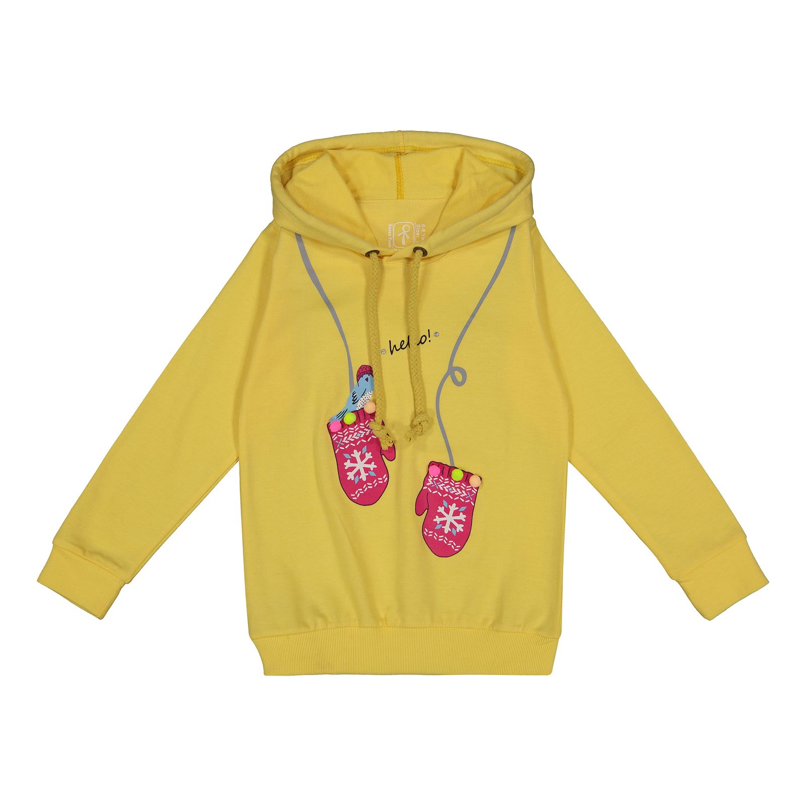 هودی دخترانه سون پون مدل 1234 رنگ زرد -  - 2