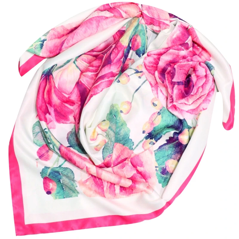 روسری زنانه مدل دست دوز ابریشم شیک گل کد 9930