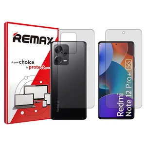 Remax HyGEL model transparent screen protector suitable for Xiaomi Redmi Note 12 Pro Plus 5G mobile phone along with the phone back protector