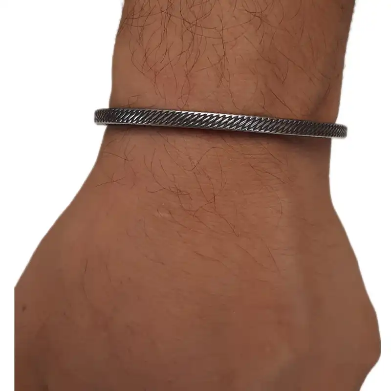 دستبند مدل استیل خط دار