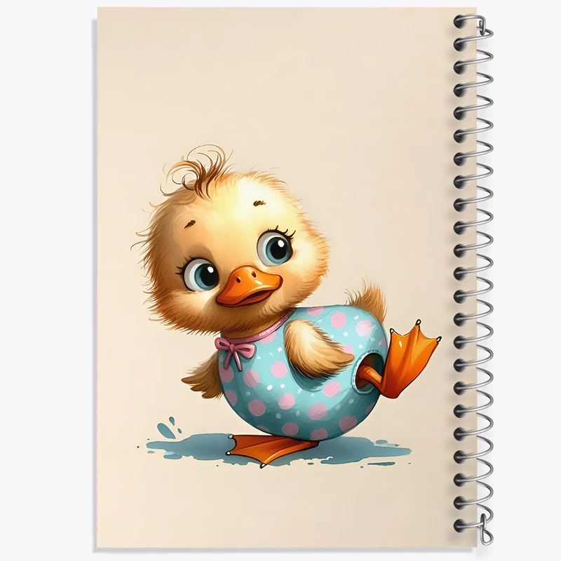 دفتر ژورنال نویسی 50 برگ خندالو مدل نقطه ای طرح جوجه اردک بامزه کد N5503