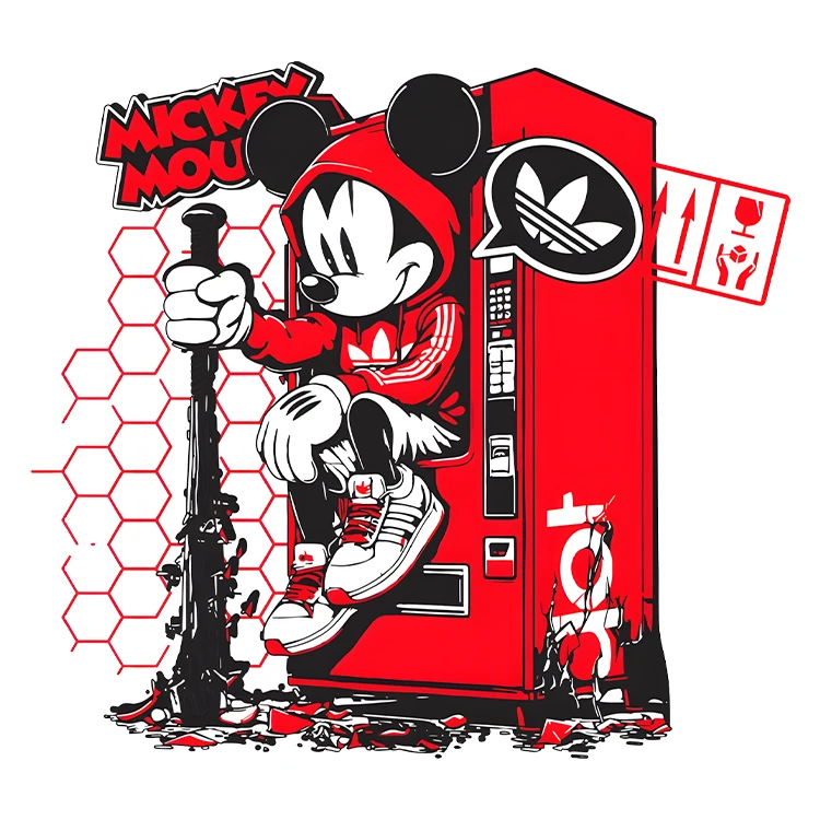 استیکر پارچه و لباس پاد آفرین مدل کارتونی طرح میکی موس کد S3641