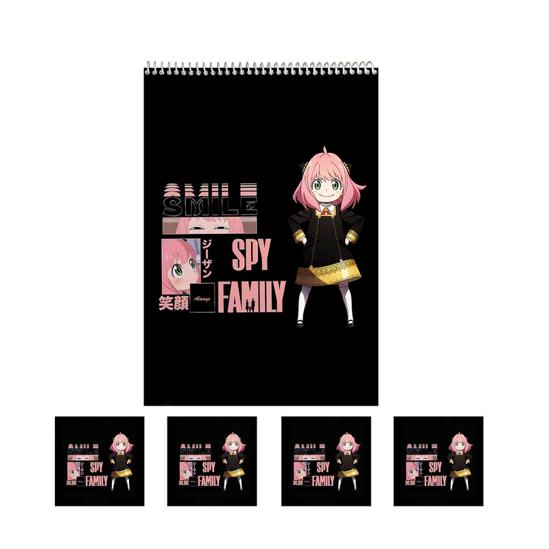 دفتر نقاشی 50 برگ مدل انیمه آنیا کد A3 spy x family به همراه برچسب مجموعه 5 عددی