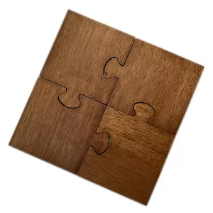 زیر لیوانی مدل پازلی چوب مجموعه 4 عددی