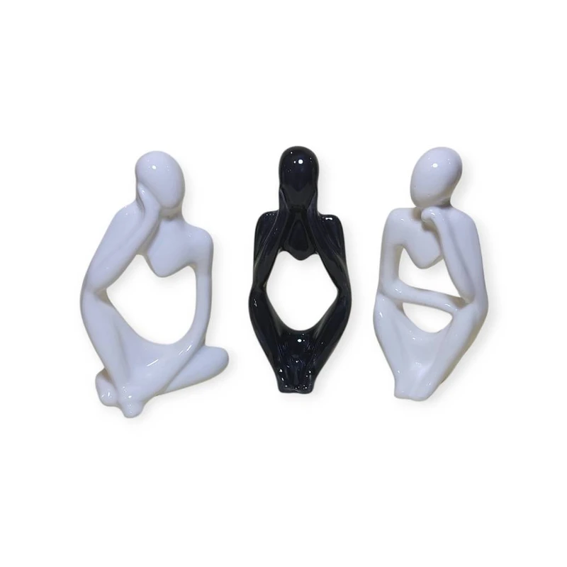 مجسمه مدل سرامیک طرح تفکر  بسته 3 عددی