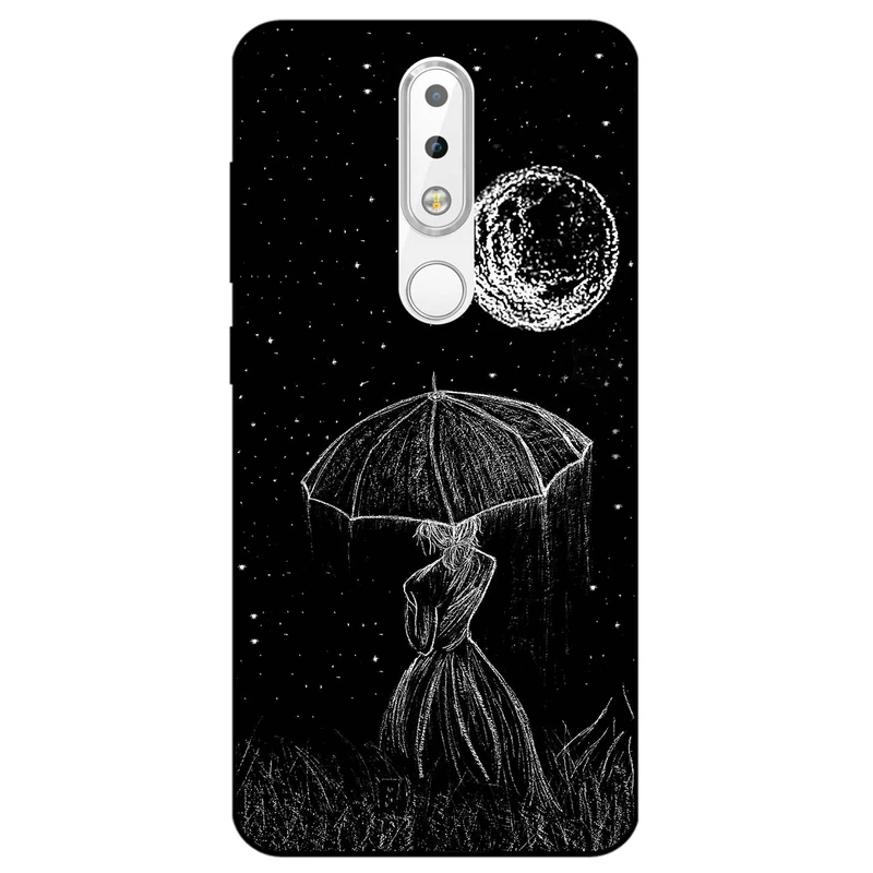 کاور مگافون طرح دختر و ماه مدل 1369 مناسب برای گوشی موبایل نوکیا 6.1 Plus / X6     