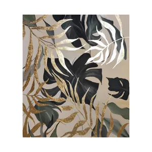 تابلو ورق طلا مدل برگ دکوراتیو کد 64