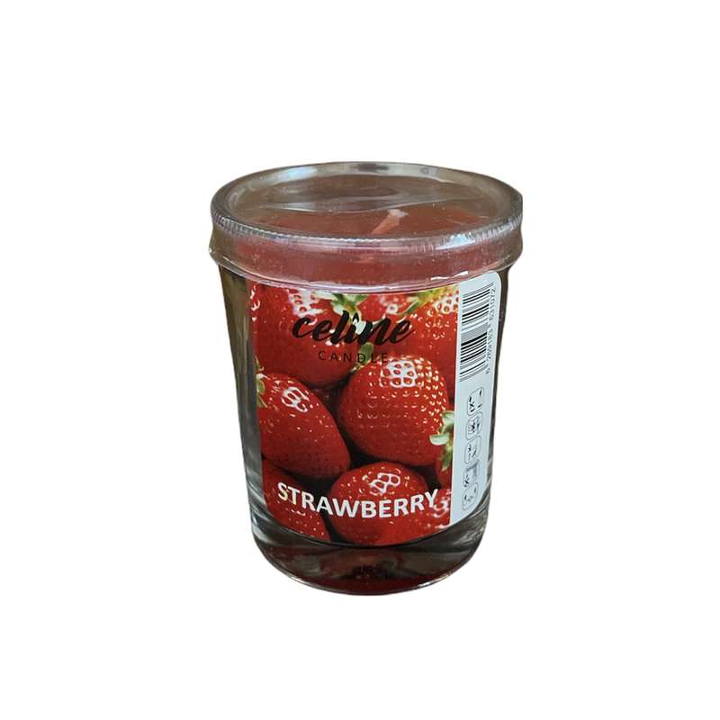 شمع لیوانی سلین مدل توت فرنگی