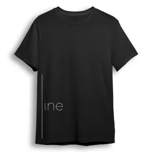 تی شرت آستین کوتاه مردانه مدل Line کد M61 رنگ مشکی 