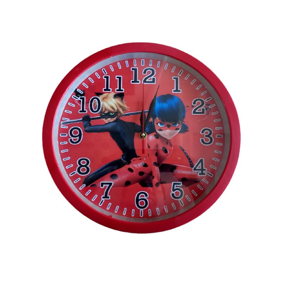 ساعت دیواری کودک مدل دختر کفشدوزکی و پسر گربه ای