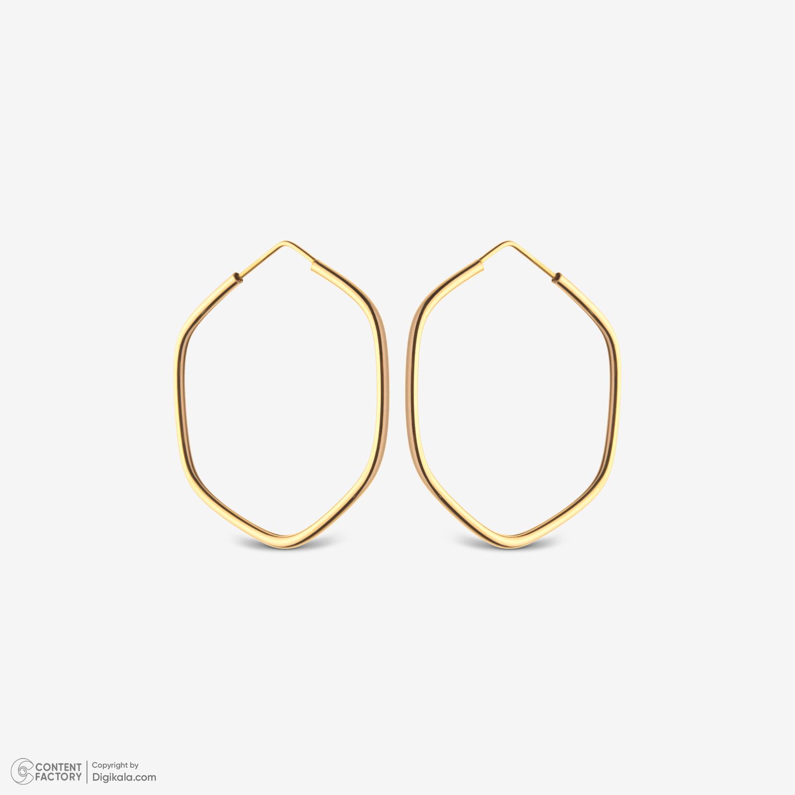 گوشواره حلقه‌ای طلا 18 عیار زنانه گلدم مدل 2E245008 -  - 4