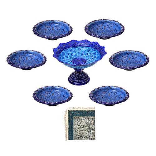 ست هفت سین میناکاری کد 1-10155 به همراه سفره قلمکار