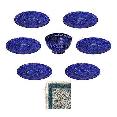 ست هفت سین میناکاری کد 1-10156 به همراه سفره قلمکار