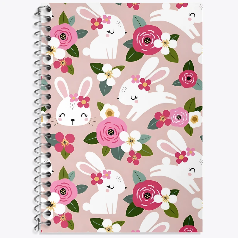 دفتر زبان 50 برگ خندالو مدل دو خط طرح گل گلی کد N4672